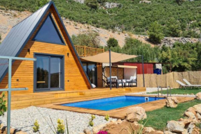 Villa Ugni Blanc Üzüm Bağları ve Zeytinlikler içinde mini bir Cennet ve Tiny House Konseptli havuzlu üçgen ev - Крошечный дом - Скрытый рай
